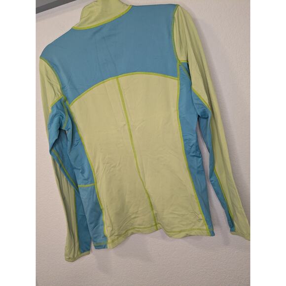 TITLE NINE Women's Size Large 1/2 Zip Pullover Running Activewear Yellow Blue - Picture 8 of 8